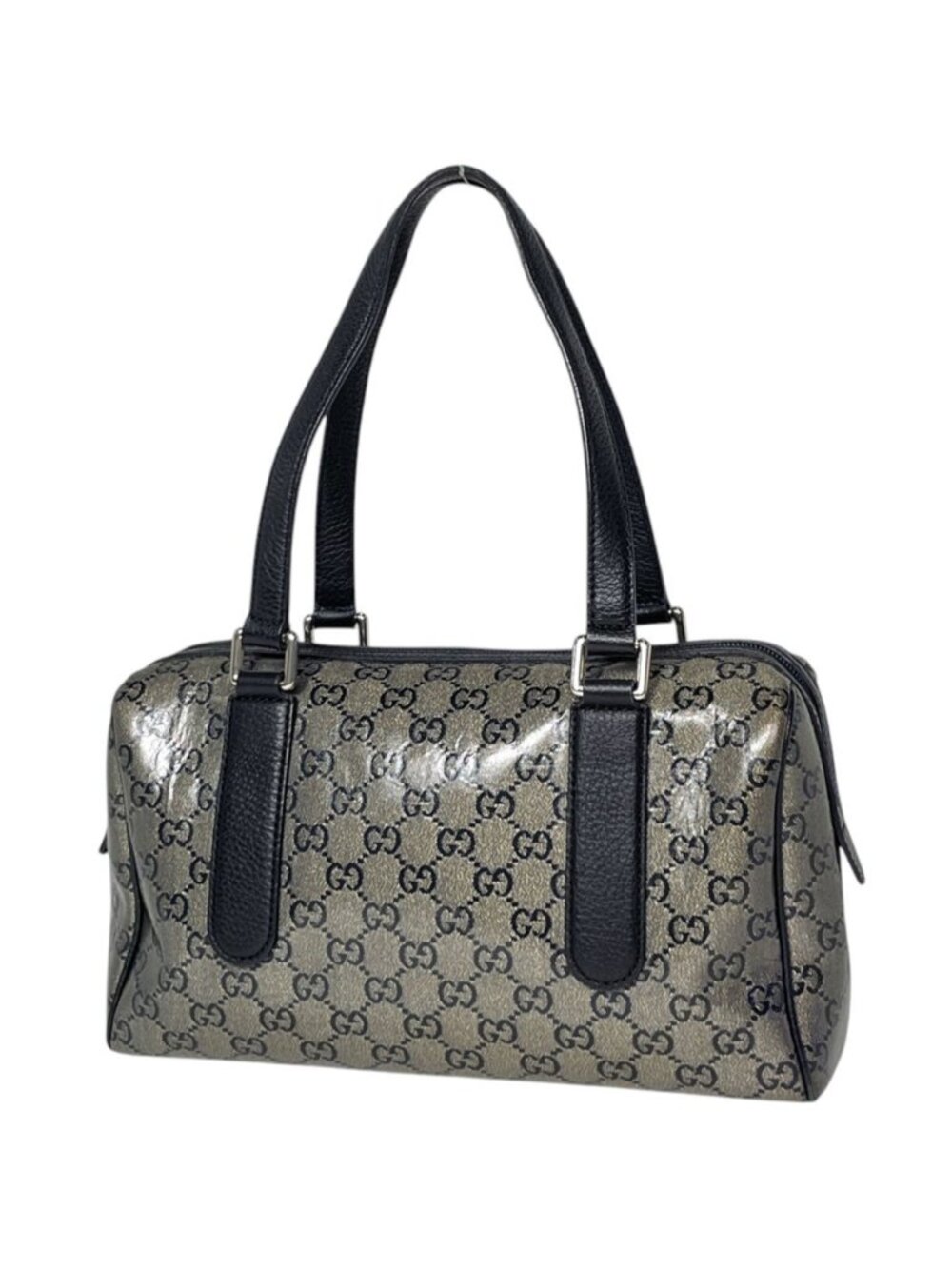 Gucci Handbag GG Crystal Pattern Beige Black